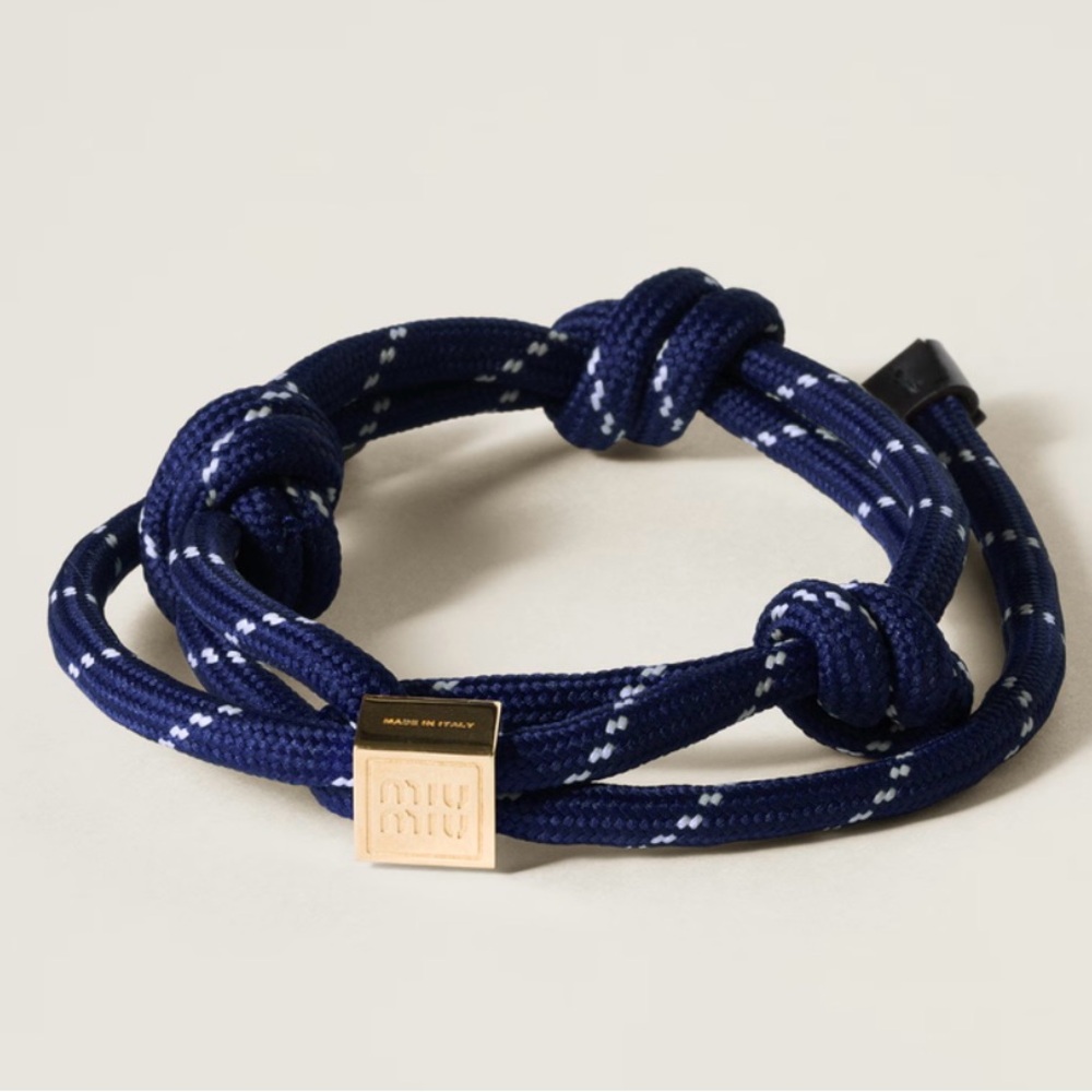Miu Miu Navy Blue Knotted Bracelet